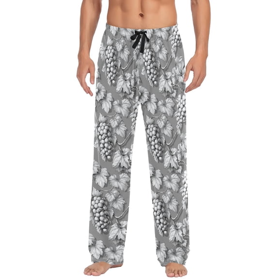 Gray Grapes Men's Pajama Pants with Pocket Lounge Pants Pajama Sleep Pant Pj Comfortable