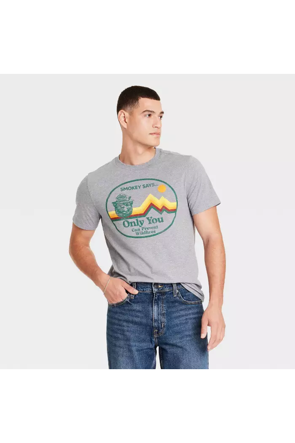 Gray Graphic T-Shirt M