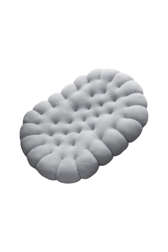 Gray Gray Oval Biscuit Floor Cushion Thickened Seat Pad Soft Cotton Material Size 15.74X19.68X2.75 Inches For Chair Office And Floor Use With Round Bump Design