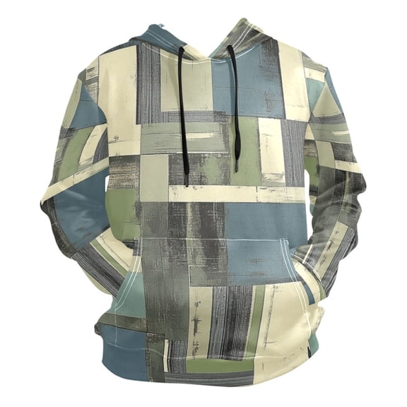 Gray Green Abstract Art Men’s Hoodies Sweatshirt Fleece Jackets Long Sleeve Sweatshirts