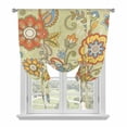 thumbnail image 1 of Gray Green Boho Floral Tie Up Curtains for Windows, Balloon Window Shades, Vintage Abstract Art Ethnic Flowers Kitchen Window Treatments Roll Up Curtain for Basement/Nursery 52"x45", 1 of 8