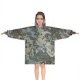 thumbnail image 1 of Gray Green Camo Textured Pattern Blanket Hoodies for Kids 6-13YR Oversize Wearable Blanket Hoodies for Boys Girls Teens, 1 of 7