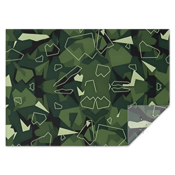 Gray Green Camo Textured Pattern Rectangle Tablecloth 60"x84",Waterproof Polyester Rectangle Table Cloth, Wipeable Spillproof Polyester Tablecloth for Dining, Camping, Indoor and Outdoor