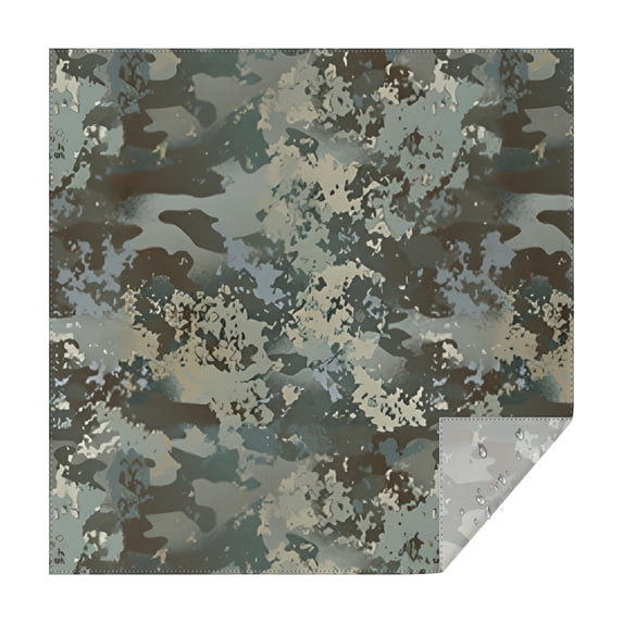 Gray Green Camo Textured Pattern Square Tablecloth,Waterproof Square Table Cover,Wipeable Spillproof Washable Table Cover for Home Kitchen Party Decor 42"X42"(107x107cm)