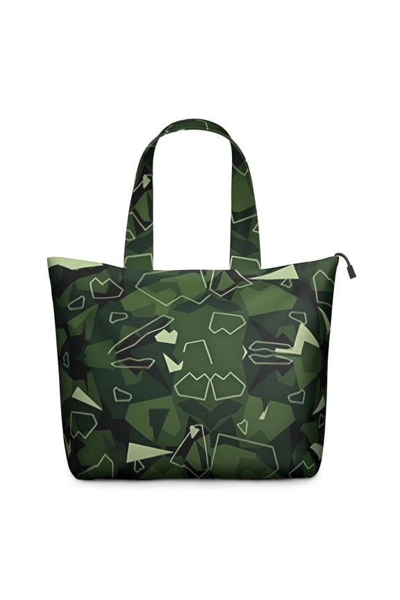 Gray Green Camo Textured Pattern Travel Tote Bags for Women Carry On,Large Weekender Bags for Women Travel,Multi Functional Duffle Bag for Work,Shopping,Sports