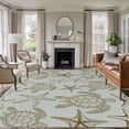 thumbnail image 1 of Gray Green Coastal Area Rugs 8'x10', Washable Small Throw Rugs for Living Room Patio, Summer Beach Ocean Sea Turtle Starfish Indoor Outdoor Rug Non-Slip Low Pile Carpet Runner Reversible Floor Mats, 1 of 8