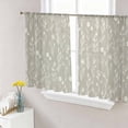 thumbnail image 1 of Gray Green Flowers Sheer Curtains 45 Inch Length 2 Panels Set, Spring Summer Farmhouse Botanical Voile Window Treatment Rod Pocket Small Kitchen Curtains Drapes for Bedroom 52"x45"x2, 1 of 7