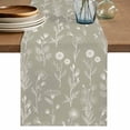 thumbnail image 1 of Gray Green Flowers Table Runner 90 Inches, Spring Summer Farmhouse Botanical Bed Runner Dresser Scarves Tabletop for Indoor Outdoor Parties/Ceremony/Banquet, 13" x 90", 1 of 9