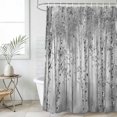 thumbnail image 1 of Gray Grey Forest Waterproof Shower Curtain, Large 72"x78" Washable Polyester Fabric Shower Curtains for Bathroom, Grey Modern Art Oil Painting Decorative Bathtub Curtain Sets with Hooks, 1 of 9