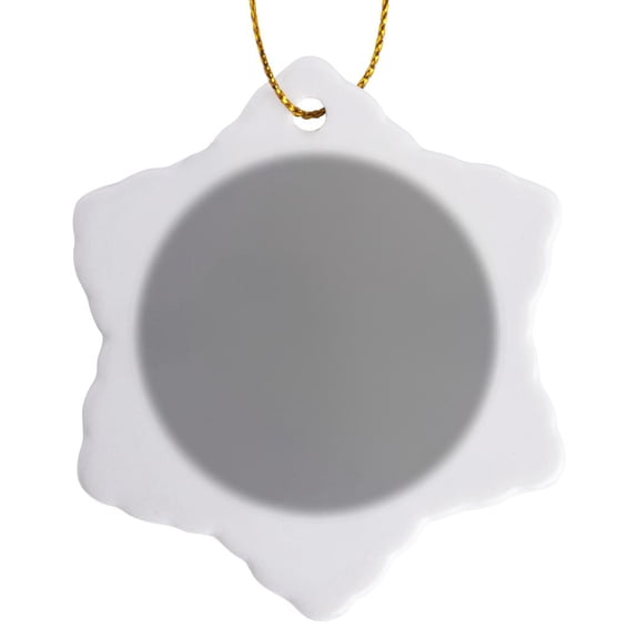 3drose, Gray - Grey - Matte Dark Silver - Plain Simple One Single Solid Color - Modern Contemporary, 3 inch Snowflake Porcelain Ornament