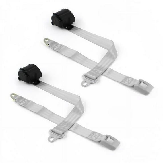 Gray & Grey Retractable Bucket Seat Belt Kit for 1977-1979 Ford Thunderbird Standard 2 Point - 2 Belts