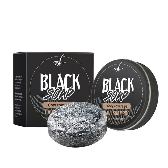 Gray Hair Reverse Bar Soap, Natural Black Soap for Gray Hair Coverage, Mane Gray Reverse Shampoo Bar Darkening for Men Women, Eco-friendly Moisturizing Scalp Care