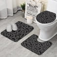 thumbnail image 1 of Gray Halloween Bats and Spider Webs Bathroom Rugs Sets 3 Piece,Toilet Cover Set,Absorbent Non Slip Bathroom Mats Sets with U-Shaped Contour Rug Toilet Rug Set, 1 of 5