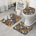 thumbnail image 1 of Gray Halloween Boo Icons Bathroom Rugs Sets 3 Piece,Toilet Cover Set,Absorbent Non Slip Bathroom Mats Sets with U-Shaped Contour Rug Toilet Rug Set, 1 of 5