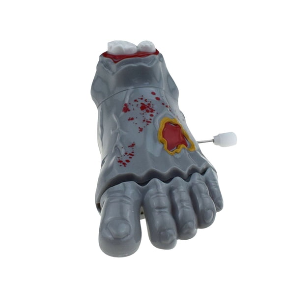 Gray Halloween Clockwork Zombie Broken Feet Walking Toy Wind Up Corpse Figure For Spooky Scene Decor Prop