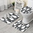 thumbnail image 1 of Gray Halloween Ghosts Bats and Boo Bathroom Rugs Sets 3 Piece,Toilet Cover Set,Absorbent Non Slip Bathroom Mats Sets with U-Shaped Contour Rug Toilet Rug Set, 1 of 5