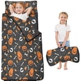 thumbnail image 1 of Gray Halloween Pumpkins Skulls and Bones Toddler Nap Mats for Kids Preschool,51"x22" Sleeping Mat Bag or Kids,Toddler Sleeping Bag,Toddler Nap Mat or Daycare, 1 of 6
