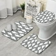 thumbnail image 1 of Gray Halloween White Ghosts Bathroom Rugs Sets 3 Piece,Toilet Cover Set,Absorbent Non Slip Bathroom Mats Sets with U-Shaped Contour Rug Toilet Rug Set, 1 of 5