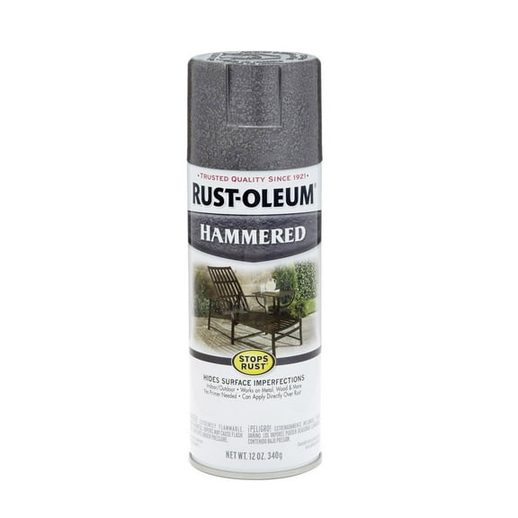 Rust-Oleum Gray Hammered Enamel Spray Paint - Durable, Interior/Exterior - Set of 6