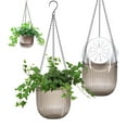 thumbnail image 1 of Gray Hanging Planter with Drainage Hole,Set of 3 Small Flower Pots,Double Layer Planter Design,Visible Water Level Plant Hanger,for Flower,Green Plant,Succulent, 1 of 7