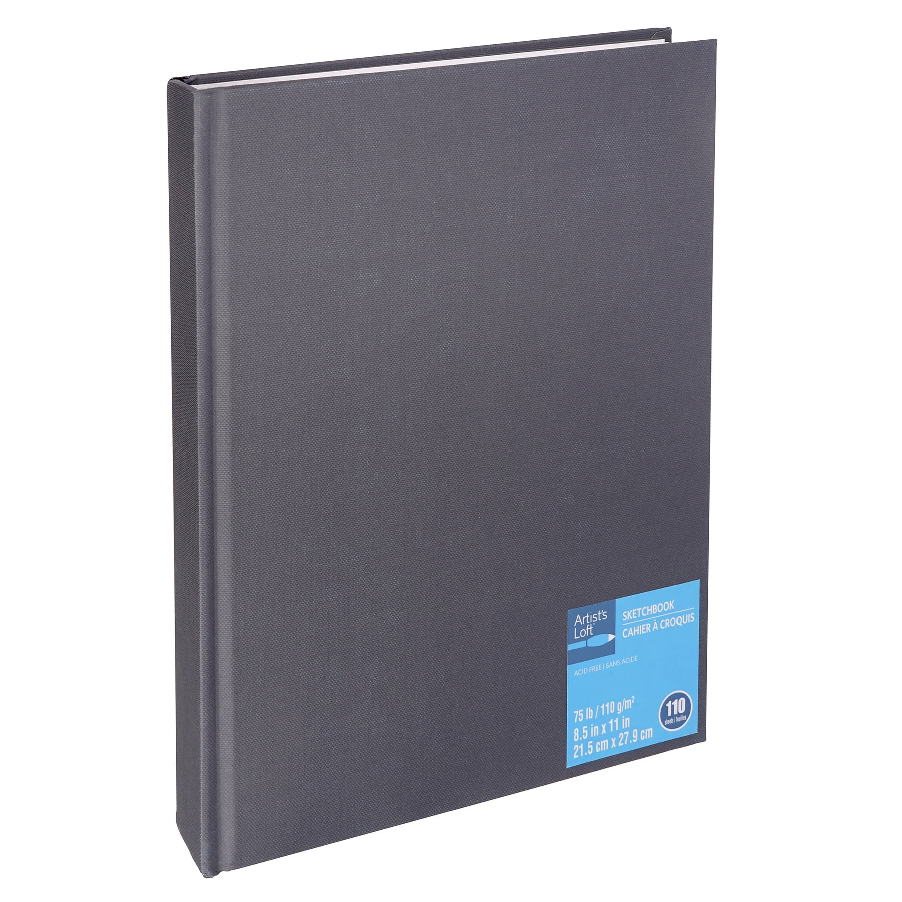 2pk Supply Line 9 x 11 Hardcover Sketchbook Acid-Free Paper Drawing Pad, Gray