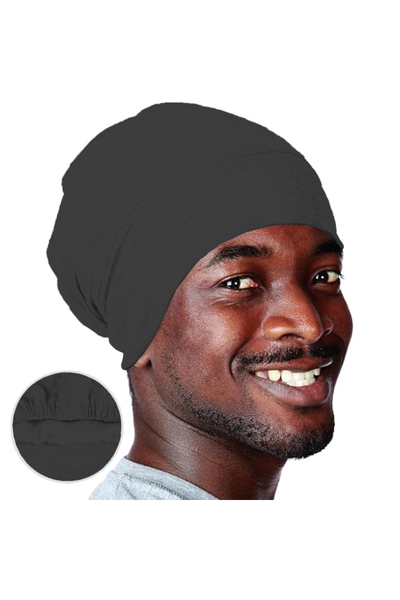 Gray Headband for Men Double Layer Sleeping Cap Sets Head Cap Women Chemotherapy Cap Europe and The United States Hot Men's Elastic Wrap Head Cap Bonnet