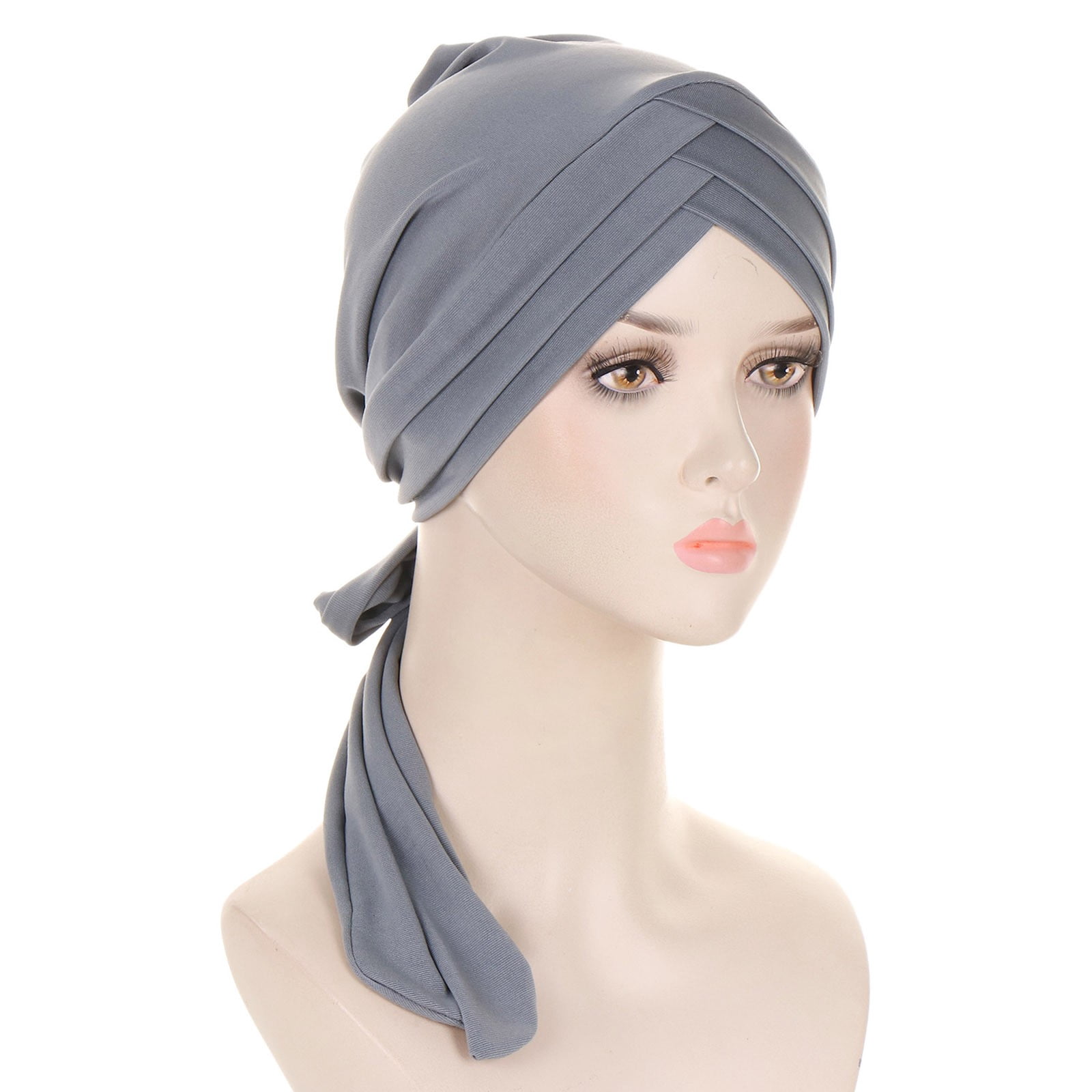 Gray Headband for Women's Eid Al Fitr Solid Color Forehead Triple Long ...