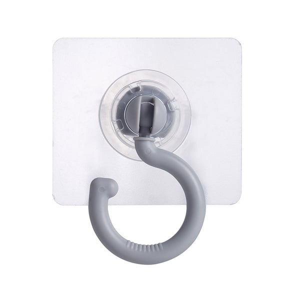 Gray Heavy Duty Self Adhesive 360 Degree Rotating Ceiling Wall Hook for Kitchen Bathroom Office Storage Organization Key Holder