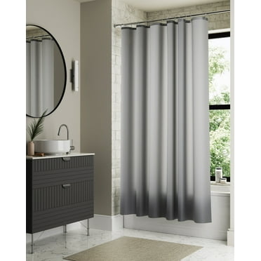 Gray Heavyweight PEVA Shower Liner with 2 Adhesive Clips, 70" x 72", Better Homes & Gardens