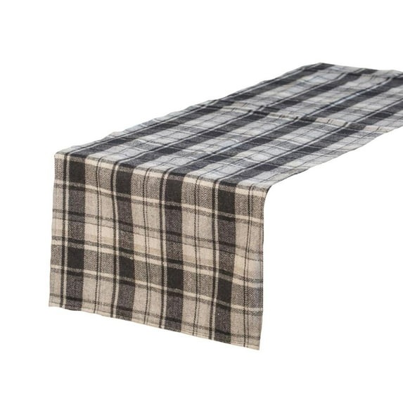 Gray Herringbone Table Runner - Plaid 18x96 - Ragon House