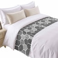 thumbnail image 1 of Gray Hexagon Bed Runner for Queen Size Bed, Modern Abstract Art Geometric Black Striped Soft Bedding Scarf Bedding Protector Slipcover Sofa Throw for Bedroom Hotel Guesthouse, 1 of 8