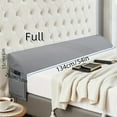 thumbnail image 1 of Gray Hexagon Pattern Bed Wedge Pillow | Headboard Gap Filler & Backrest Support for Sleeping, Contoured Design for Bedroom Comfort, Sleep Support Pillow | Elegant Gray Pillow | Construction, 1 of 8