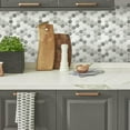 thumbnail image 1 of Gray Hexagon Tile Peel and Stick Backsplash, 1 of 7