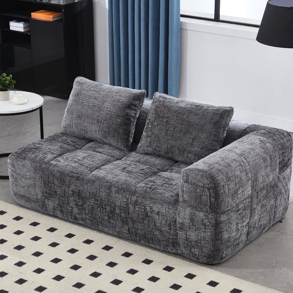 Gray High - Density Chenille - Wrinkle - Resistant - Bedroom Chaise for Resting