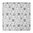 thumbnail image 1 of Gray Highland Cow Bathtub Lemon Pattern Square Fitted Tablecloth with Elastic Edge,Square Table Cover,Washable Elastic Table Cover for Home Kitchen Party Decor 34"x34", 1 of 6