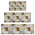 thumbnail image 1 of Gray Highland Cow Bathtub Sunflower Pattern Kitchen Rugs Sets Of 3,Kitchen Runner Rugs Non Skid Washable,Decorative Kitchen Floor Mats for Kitchen,Sink,Laundry,17"x30"+ 17"x47" + 17"x59", 1 of 6