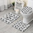 thumbnail image 1 of Gray Highland Cow Person Pattern Bathroom Rugs Sets 3 Piece,Toilet Cover Set,Absorbent Non Slip Bathroom Mats Sets with U-Shaped Contour Rug Toilet Rug Set, 1 of 5