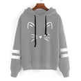 thumbnail image 1 of Gray Hoodies for Women Stripe Long Sleeves Printing Hoodie Sweatershirt Tops Blouse Fall Tops for Women 2025, 1 of 6