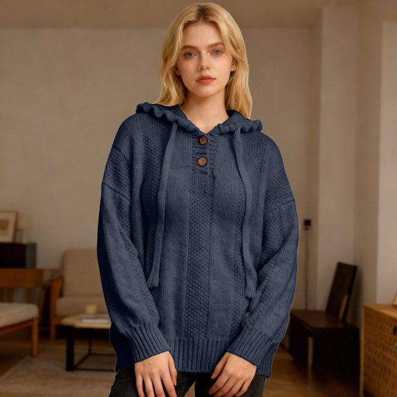 Gray Hoodies for Womens Sweaters Fashion Hoodies Long Sleeve Tops Casual Sweatshirts Fall Outfits Pullover Winter Clothes Womens Fashion Clothing