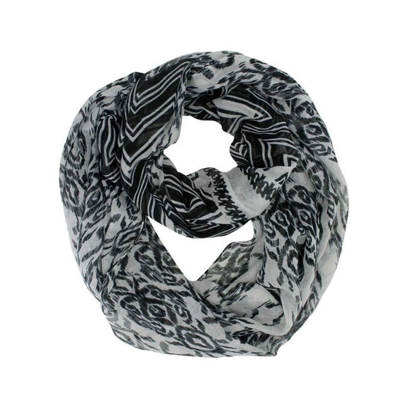 Gray Ikat Chevron Spring Infinity Scarf