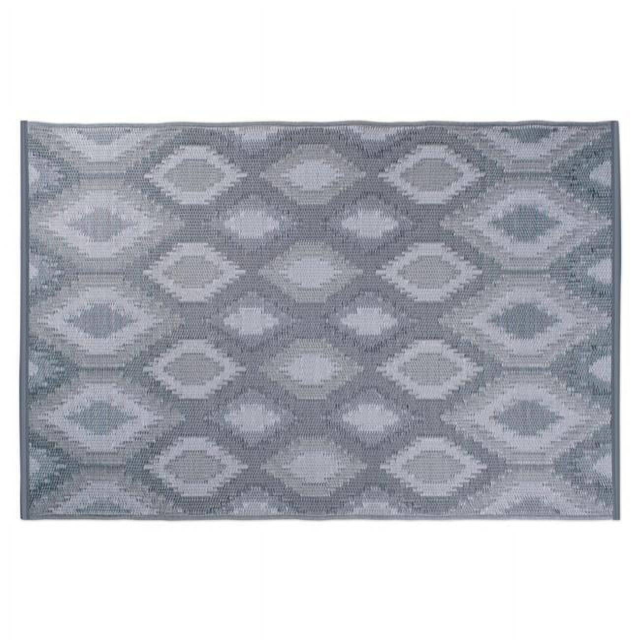 Gray Ikat Outdoor Rug 4X6 Ft