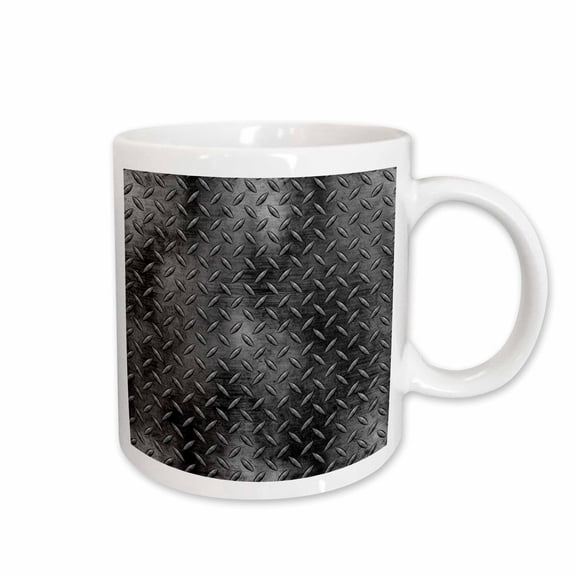 3drose, Gray Image of Diamond Plate Metal Pattern, 15oz Mug