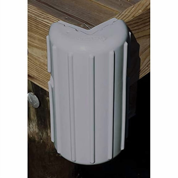 Gray Inflatable Corner Dock Boat Fender Marine-Grade Vinyl with Mounting Hardware
