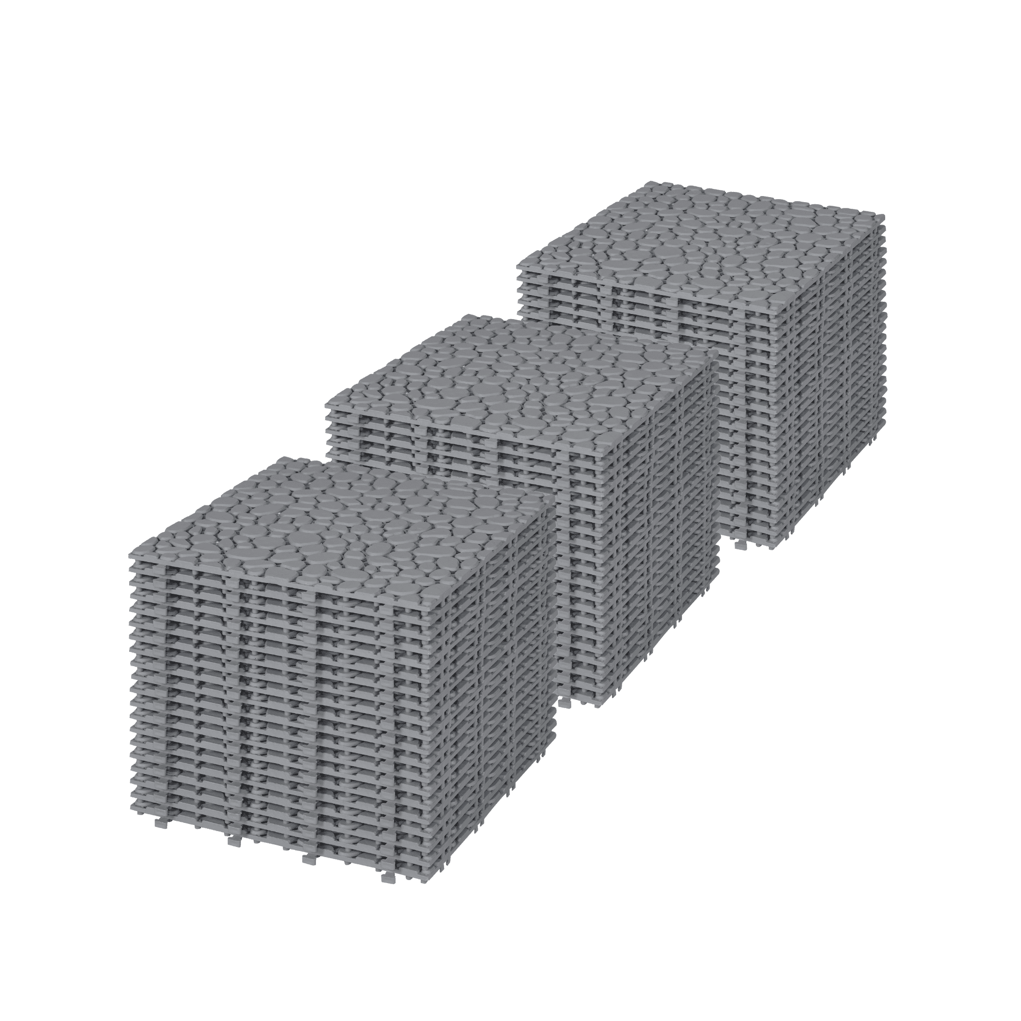 Gray Interlocking Deck Tiles Plastic Waterproof for Outdoor Bathroom Shower Balcony Porch Pack of 60