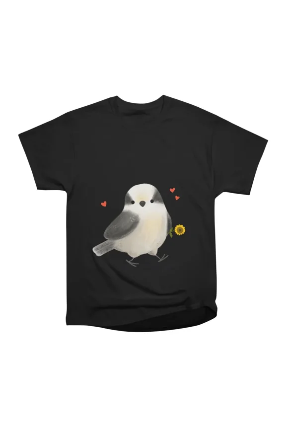 Gray Jay bird with sunflower T-Shirt Tee Gift For Him Merch For Her Apparel For Friend