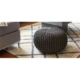 thumbnail image 1 of Anji Mountain Natural Jute Round Knit Pouf, Gray, 1 of 2
