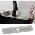 thumbnail image 1 of Gray Kitchen Faucet Splash Guard - （narrow version） 3 in 1 Splash Guard with 5° Ramp - Protects Sinks from Splashing, Ideal for Kitchens, Bathrooms and RVs, 1 of 6