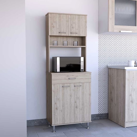 Gray Kitchen Pantry with Counter / Spice Rack for Kitchen Herbs