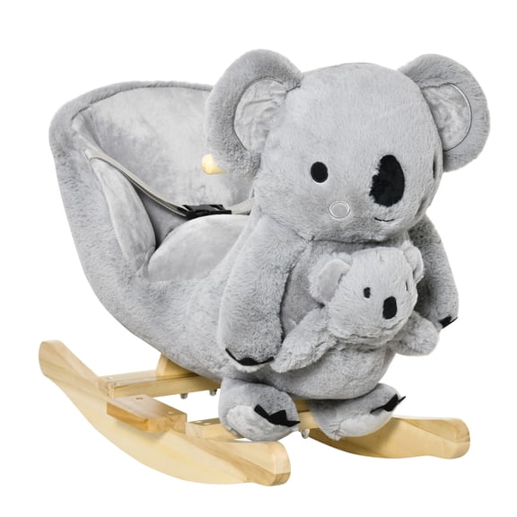 Gray Koala Rocking Plush Toy with Sounds&Doll for Toddlers 18-36 Months