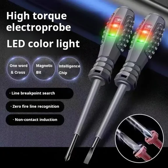 Gray LED Electrical Test Pen, Smart Multifunction Voltage Tester for Circuit Inspection, Auto Repair, and Home Wiring Tasks